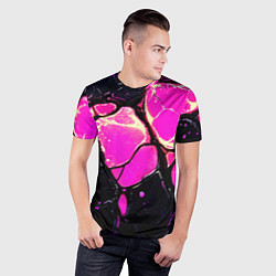 Футболка спортивная мужская Розовые пятна в текстуре, цвет: 3D-принт — фото 2