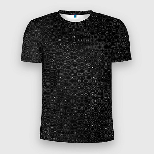 Мужская спорт-футболка Чёрный текстурный с узором / 3D-принт – фото 1