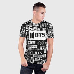 Футболка спортивная мужская Bangtan Boys pattern black, цвет: 3D-принт — фото 2