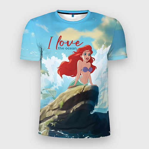 Мужская спорт-футболка Ariel I love the ocean - русалка - beautiful big p / 3D-принт – фото 1