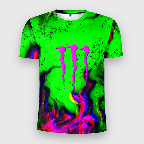 Мужская спорт-футболка Monster Energy flame / 3D-принт – фото 1