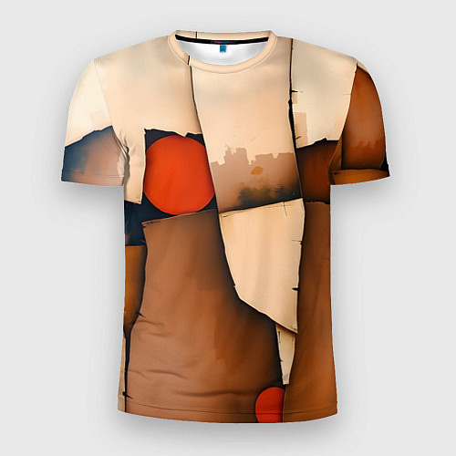 Мужская спорт-футболка Фрагментированная композиция / 3D-принт – фото 1