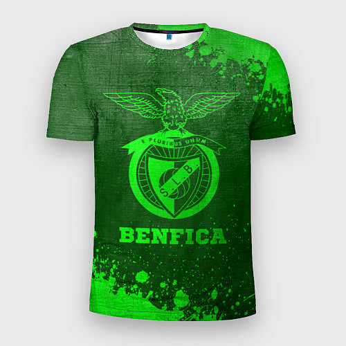 Мужская спорт-футболка Benfica - green gradient / 3D-принт – фото 1