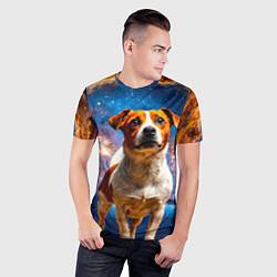 Футболка спортивная мужская Джек Рассел терьер в космосе, цвет: 3D-принт — фото 2