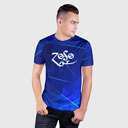 Футболка спортивная мужская Led Zeppelin blue poly, цвет: 3D-принт — фото 2