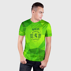 Футболка спортивная мужская Sporting green poly, цвет: 3D-принт — фото 2