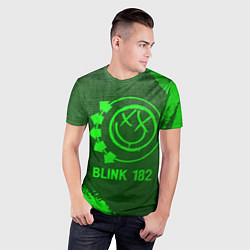 Футболка спортивная мужская Blink 182 - green gradient, цвет: 3D-принт — фото 2
