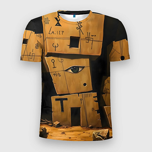 Мужская спорт-футболка Глаза в каменных домах / 3D-принт – фото 1