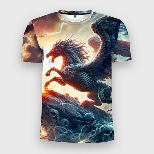 Мужская спорт-футболка Пегас тёмных сил - нейроарт / 3D-принт – фото 1