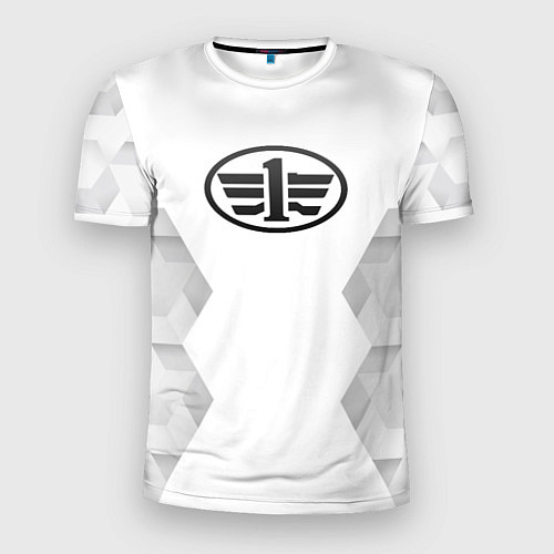 Мужская спорт-футболка FAW white poly / 3D-принт – фото 1
