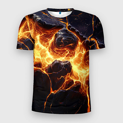 Мужская спорт-футболка Золотая лава текстура / 3D-принт – фото 1