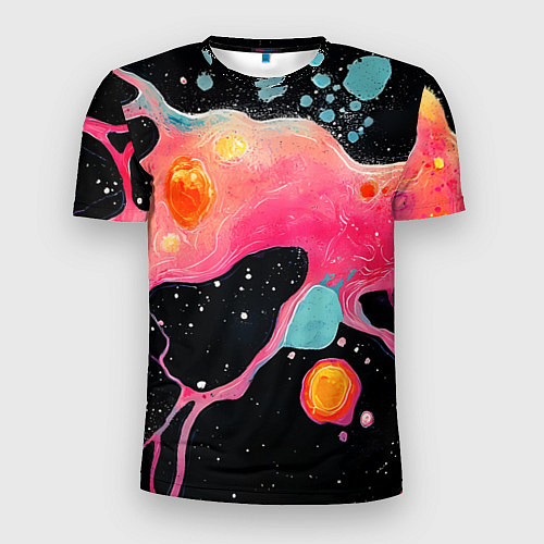 Мужская спорт-футболка Розовая текстура в черном / 3D-принт – фото 1