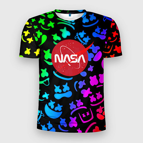 Мужская спорт-футболка Marshmello x NASA gradient / 3D-принт – фото 1