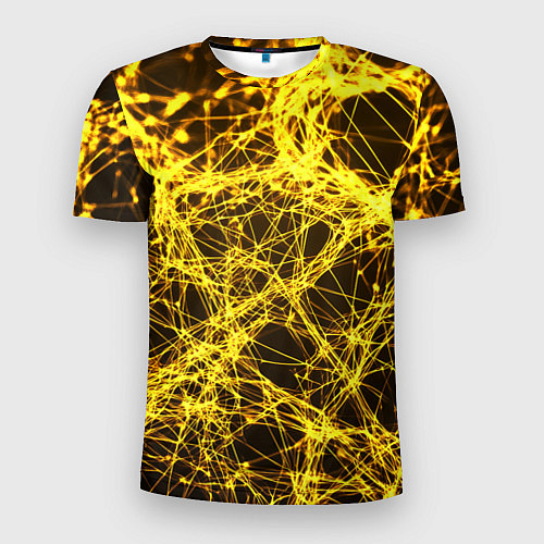 Мужская спорт-футболка Золотые нити текстура / 3D-принт – фото 1
