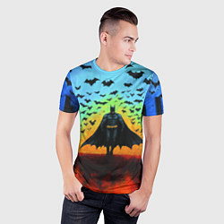 Футболка спортивная мужская Бэтмен и летучие мыши, цвет: 3D-принт — фото 2