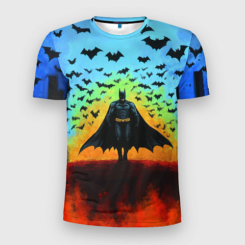 Мужская спорт-футболка Бэтмен и летучие мыши / 3D-принт – фото 1