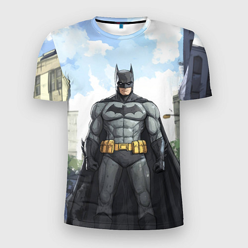 Мужская спорт-футболка Бэтмен стоит на улице / 3D-принт – фото 1