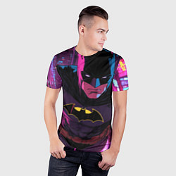Футболка спортивная мужская Бэтмен в фиолетовом свете, цвет: 3D-принт — фото 2