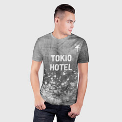 Футболка спортивная мужская Tokio Hotel - grey gradient посередине, цвет: 3D-принт — фото 2