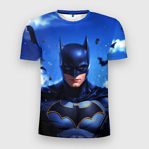 Мужская спорт-футболка Бэтмен синее небо / 3D-принт – фото 1