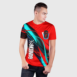 Футболка спортивная мужская Rainbow six геометрия полосы, цвет: 3D-принт — фото 2