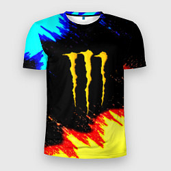 Футболка спортивная мужская Monster energy огненные краски, цвет: 3D-принт