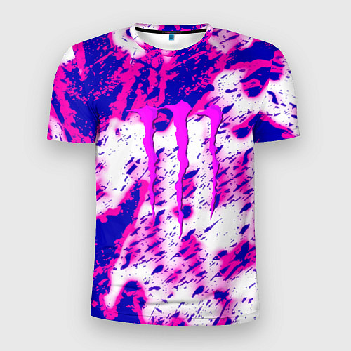 Мужская спорт-футболка Monster energy краски гранж / 3D-принт – фото 1