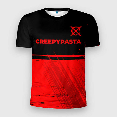 Мужская спорт-футболка CreepyPasta - red gradient посередине / 3D-принт – фото 1