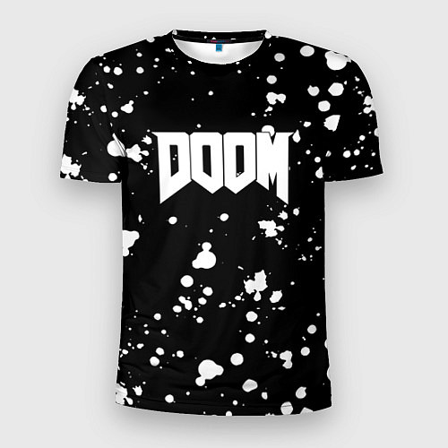Мужская спорт-футболка Doom белые краски всплеск / 3D-принт – фото 1