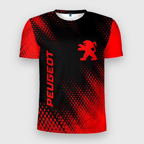 Мужская спорт-футболка Peugeot - red gradient вертикально / 3D-принт – фото 1