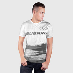 Футболка спортивная мужская Subaru - white gradient посередине, цвет: 3D-принт — фото 2