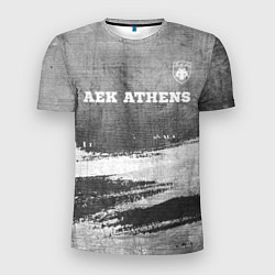 Футболка спортивная мужская AEK Athens - grey gradient посередине, цвет: 3D-принт