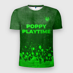 Мужская спорт-футболка Poppy Playtime - green gradient посередине