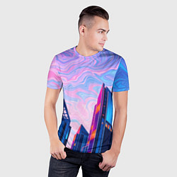 Футболка спортивная мужская Абстракция с небоскребами, цвет: 3D-принт — фото 2