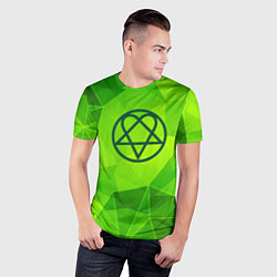 Футболка спортивная мужская HIM green poly, цвет: 3D-принт — фото 2