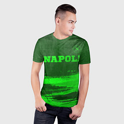 Футболка спортивная мужская Napoli - green gradient посередине, цвет: 3D-принт — фото 2