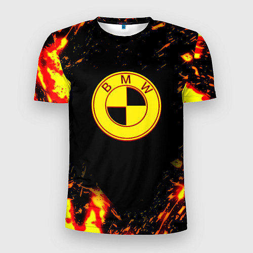 Мужская спорт-футболка BMW огненные краски / 3D-принт – фото 1