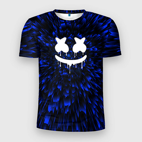 Мужская спорт-футболка Marshmello blue energy / 3D-принт – фото 1