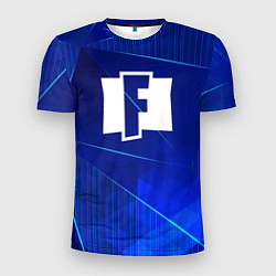 Футболка спортивная мужская Fortnite blue poly, цвет: 3D-принт