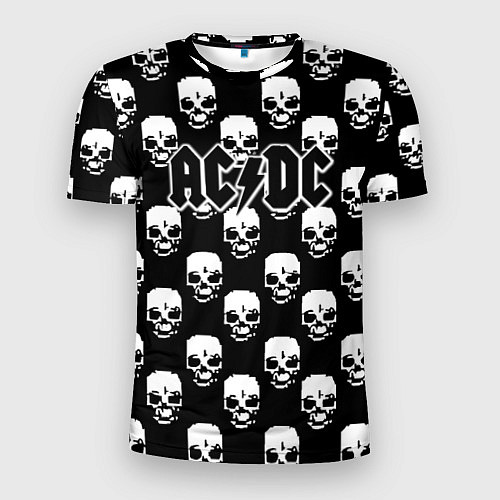 Мужская спорт-футболка AC DC rock skull / 3D-принт – фото 1