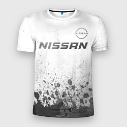 Футболка спортивная мужская Nissan - white gradient посередине, цвет: 3D-принт