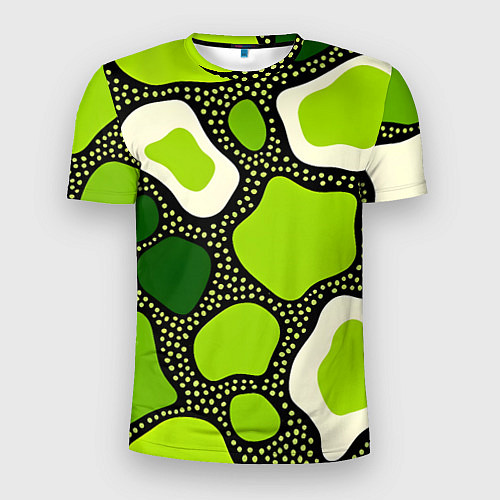 Мужская спорт-футболка Зеленая абстракция с кругами / 3D-принт – фото 1