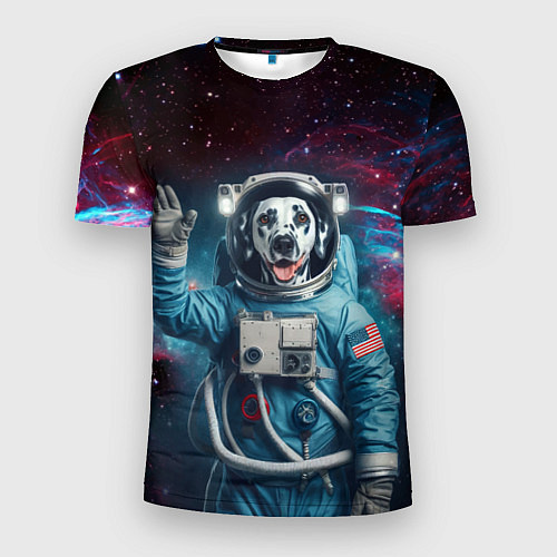 Мужская спорт-футболка Далматинец бравый космонавт - нейроарт / 3D-принт – фото 1