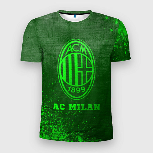 Мужская спорт-футболка AC Milan - green gradient / 3D-принт – фото 1