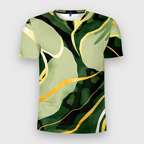 Мужская спорт-футболка Зеленый природный паттерн / 3D-принт – фото 1