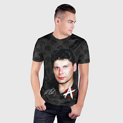 Футболка спортивная мужская Юрий Хой из Сектор газа, цвет: 3D-принт — фото 2