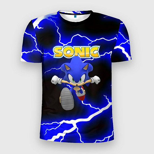 Мужская спорт-футболка Sonic storm electro / 3D-принт – фото 1