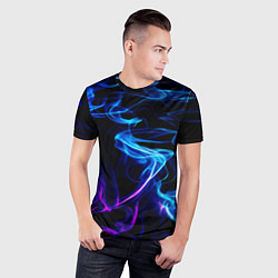 Футболка спортивная мужская Color blue pink, цвет: 3D-принт — фото 2