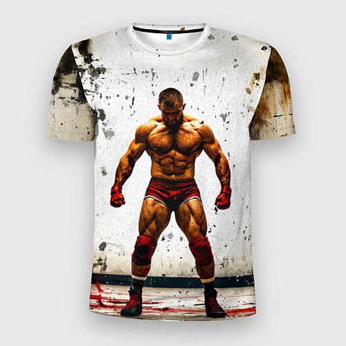 Мужская спорт-футболка Реслер на белом / 3D-принт – фото 1