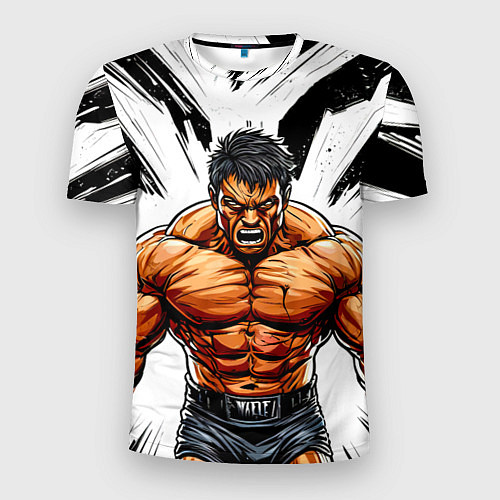 Мужская спорт-футболка Мощный реслер / 3D-принт – фото 1